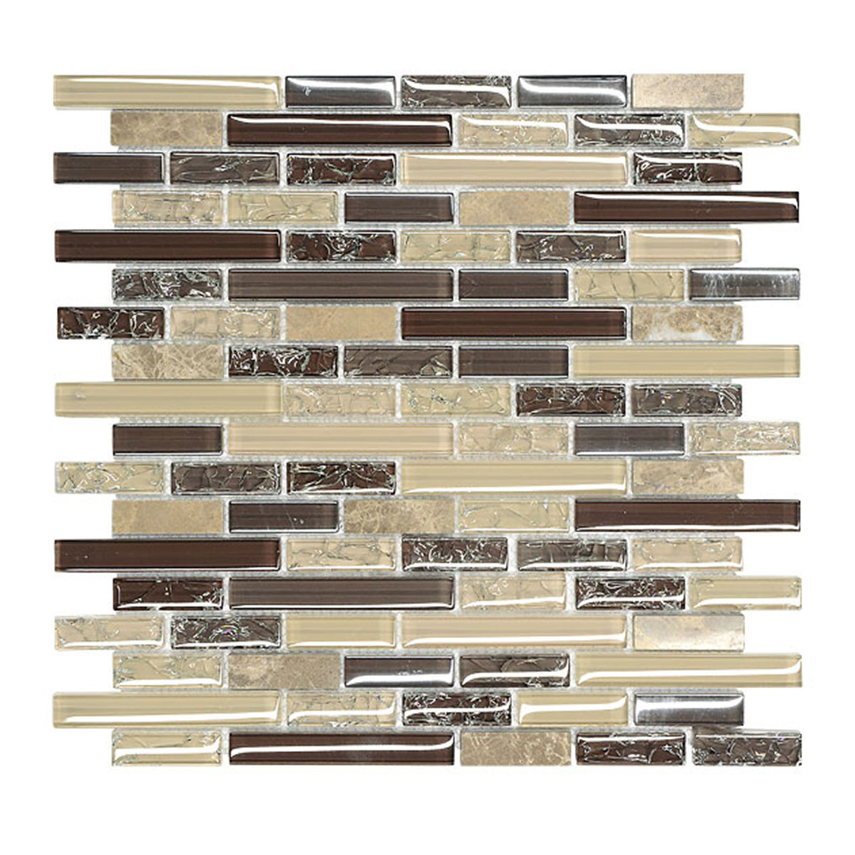 Beautiful Beige Brown Crackle Glass Tile BA1112