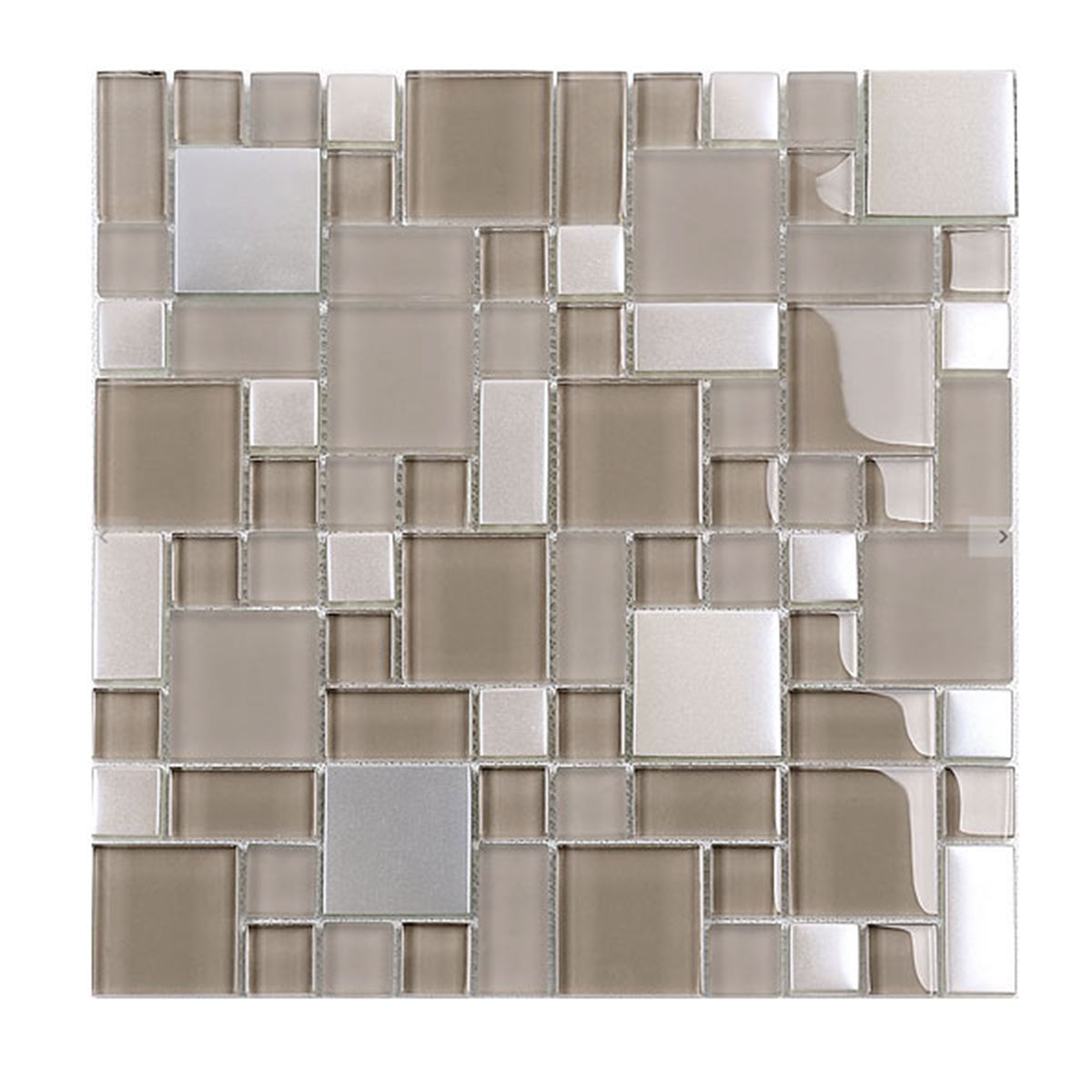 Fun Beige and Brown Glass Mosaic BA1141