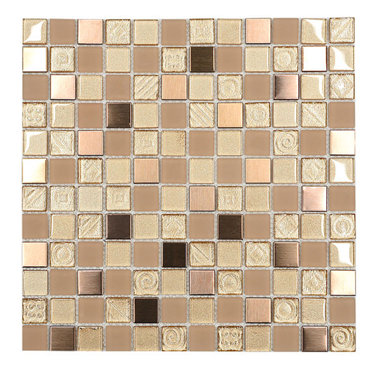 Gorgeous Gold and Copper Glass Metal Backsplash BA1134