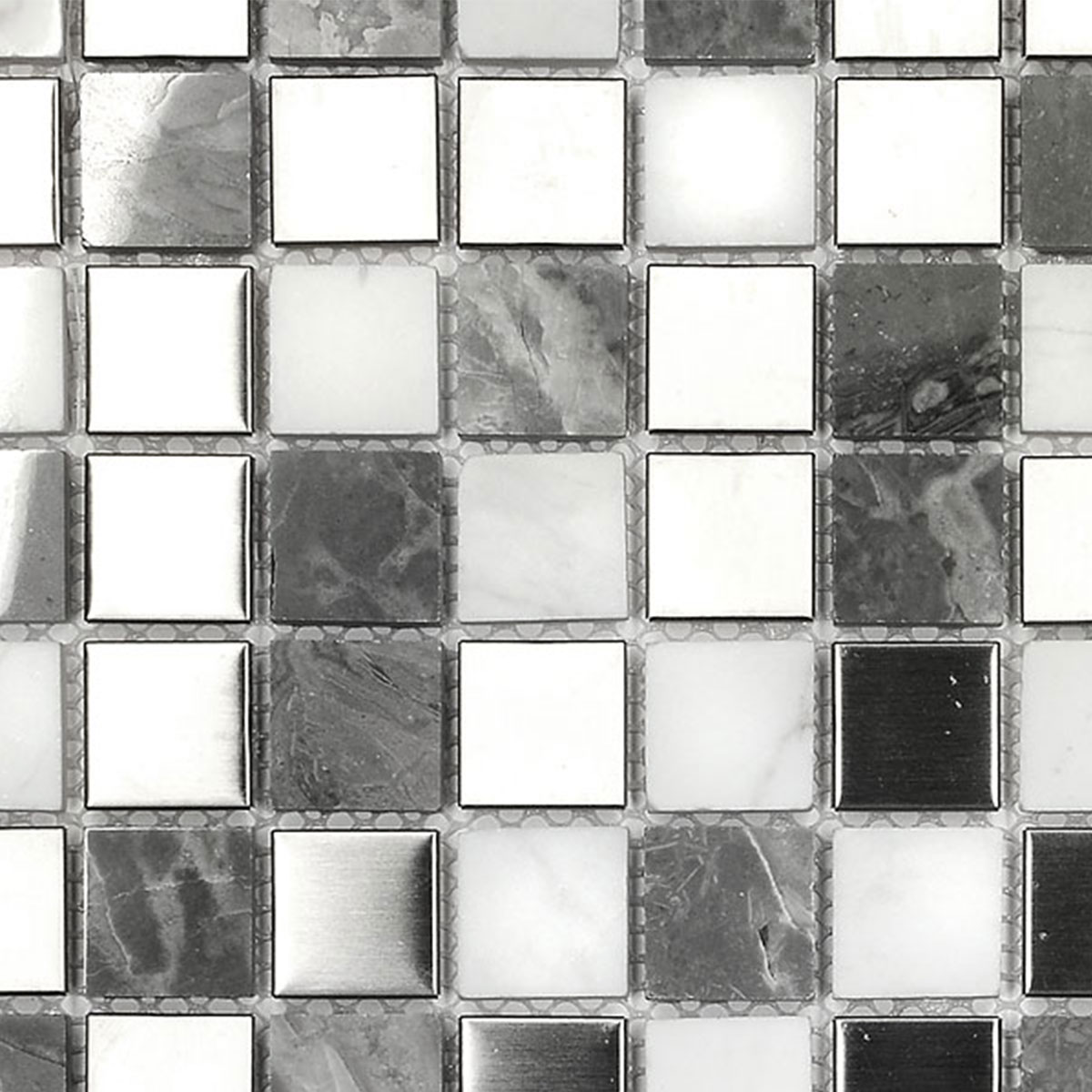 Gray White Marble Metal Kitchen Backsplash Tile BA1115
