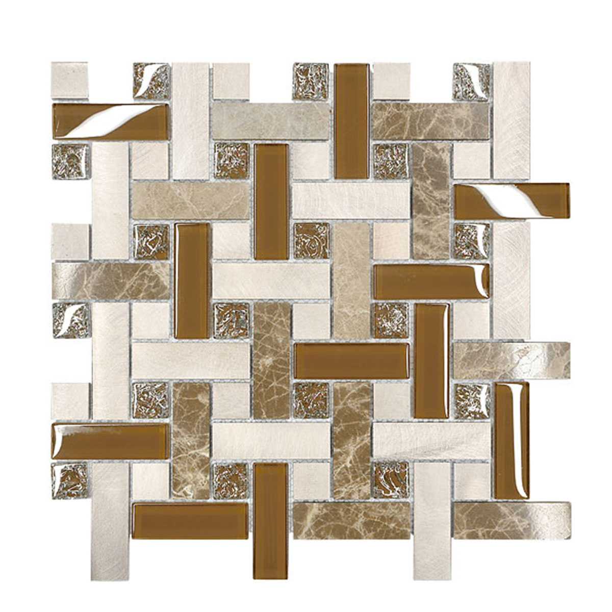 Modern Brown Marble Mixed Kitchen BA1127