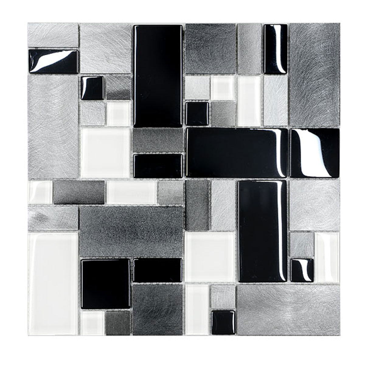 Modern Mixed Glass Metal Backsplash Tile BA1120