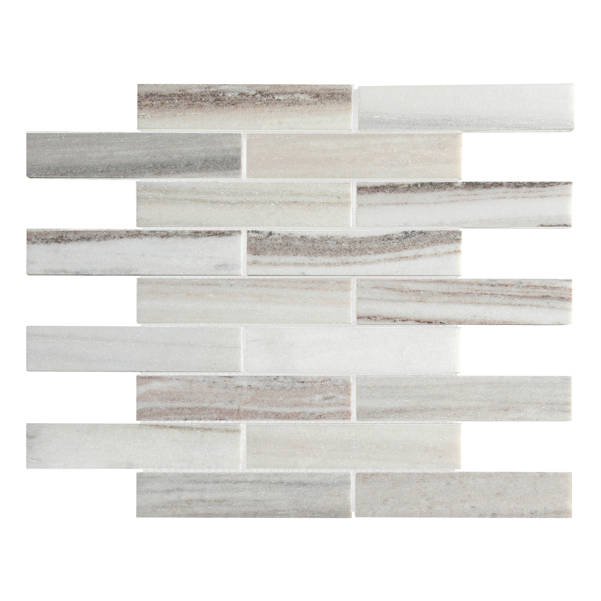 Modern Subway Rosewood and Gray Marble Mosaic Backsplash Tile BA6315 6