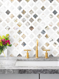 Multi Color Marble Diamond Backsplash Tile BA6313 2