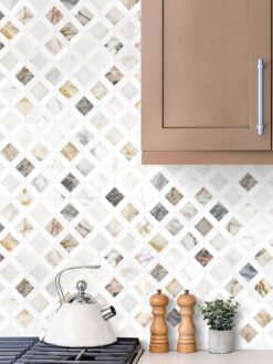 Multi Color Marble Diamond Backsplash Tile BA6313 5