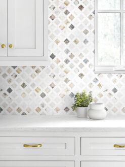 Multi Color Marble Diamond Backsplash Tile BA6313 6