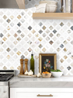 Multi Color Marble Diamond Backsplash Tile BA6313 7