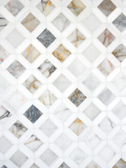 Multi Color Marble Diamond Mosaic Backsplash Tile BA6313 2
