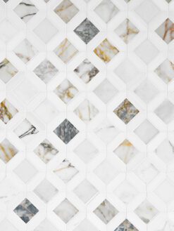 Multi Color Marble Diamond Mosaic Backsplash Tile BA6313 3
