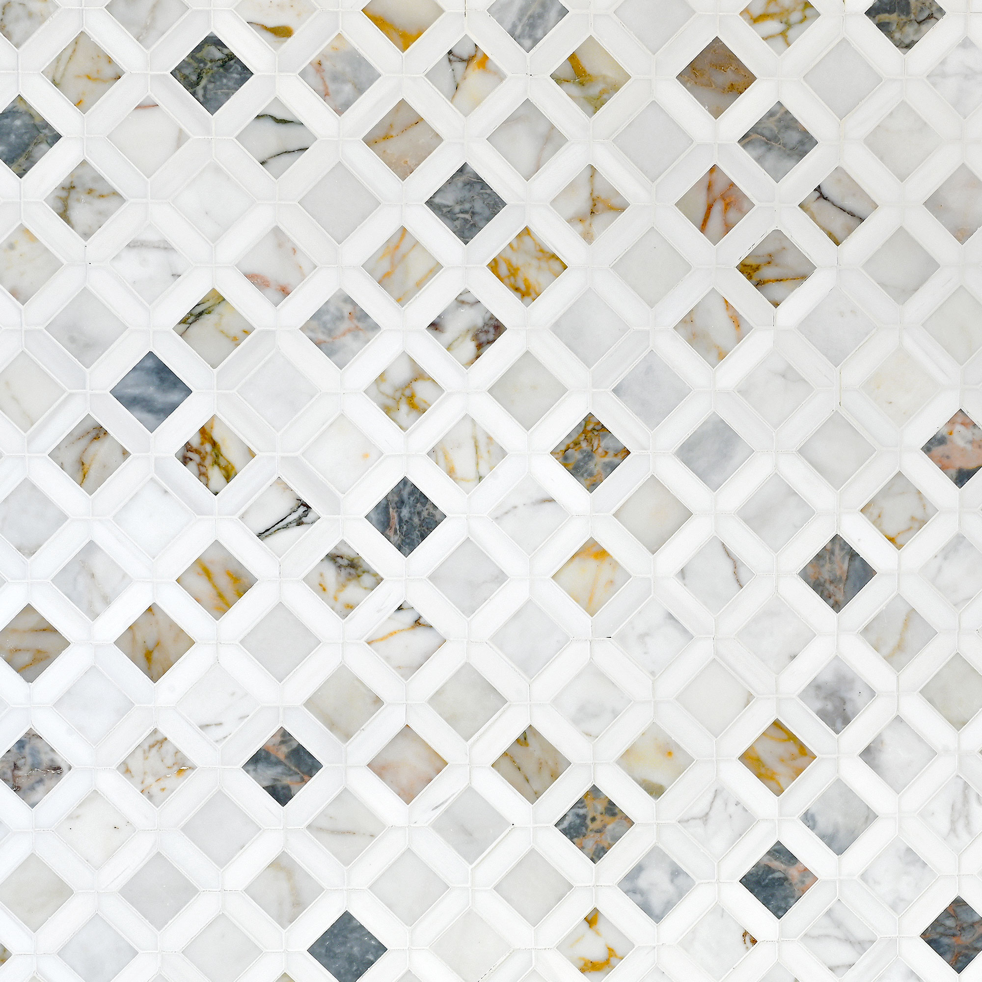 Multi Color Marble Diamond Mosaic Backsplash Tile BA6313 7
