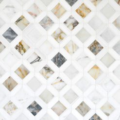 Multi Color Marble Diamond Mosaic Backsplash Tile BA6313 9