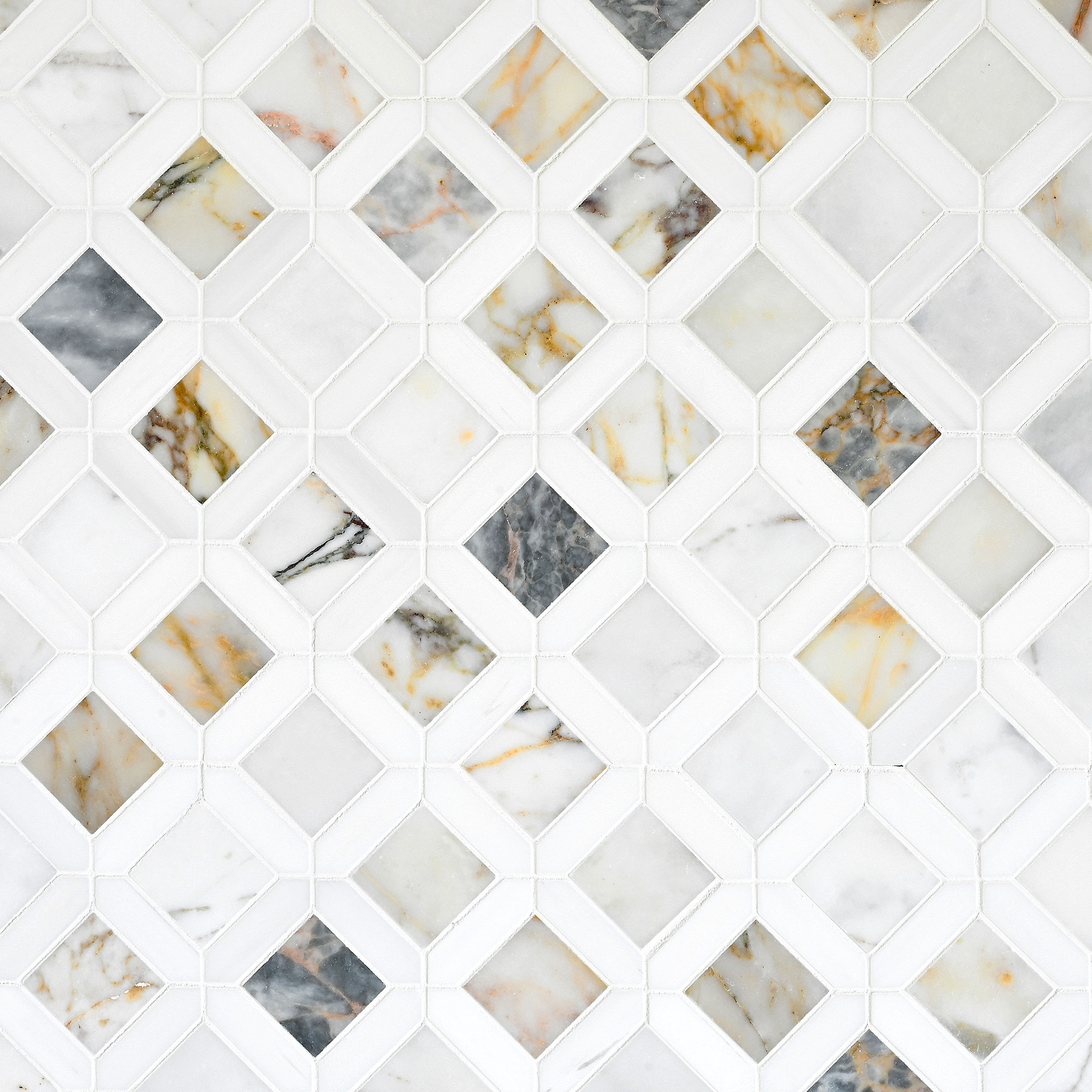 Multi Color Marble Diamond Mosaic Backsplash Tile BA6313 9