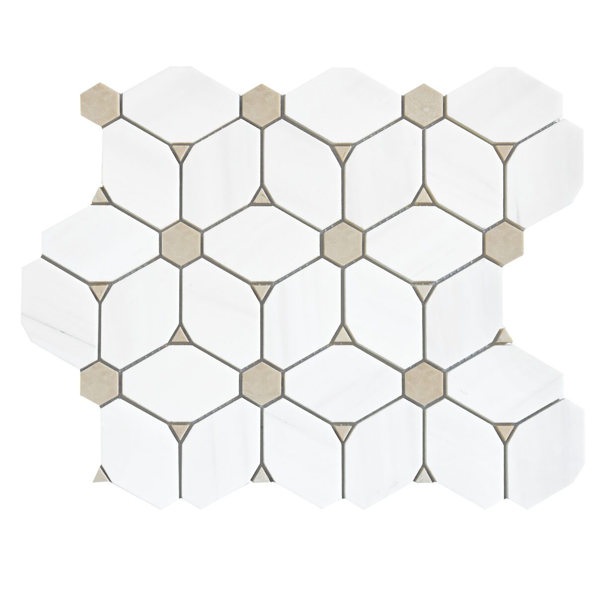 White Beige Marble Elegant Mosaic Backsplash Tile BA6310 1