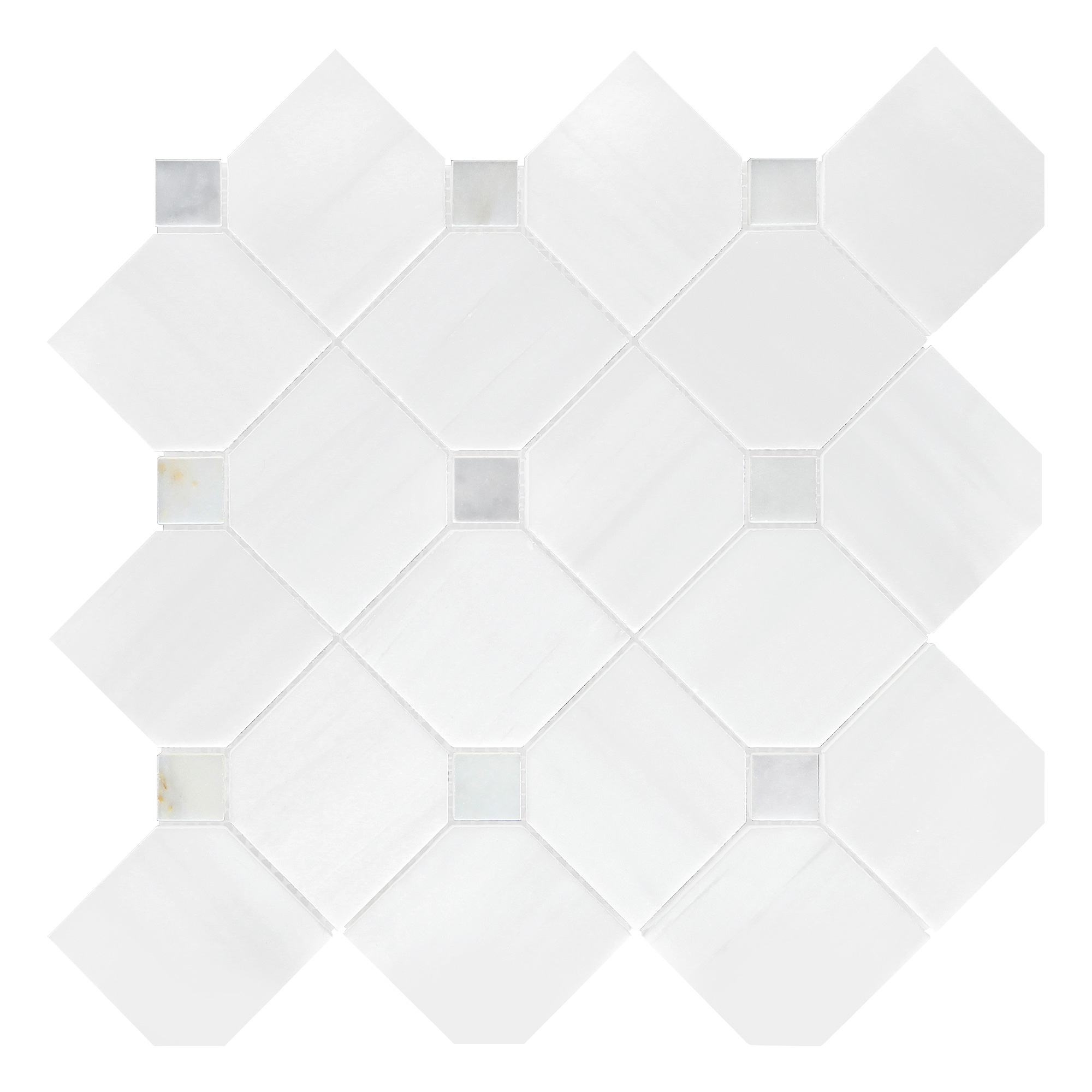 White Gray Dot Marble Mosaic Backsplash Tile BA6304 1