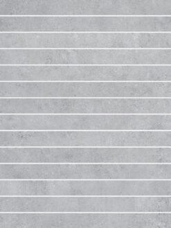 Modern Long Gray Mosaic Tile White Grout BA4503
