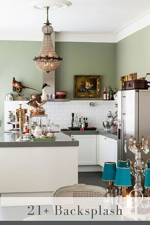 Beveled Subway Tile Backsplash
