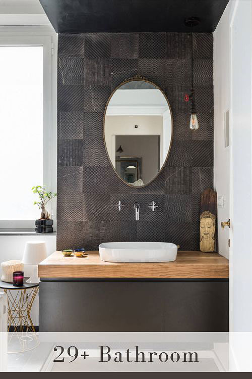 Black Bathroom Backsplash