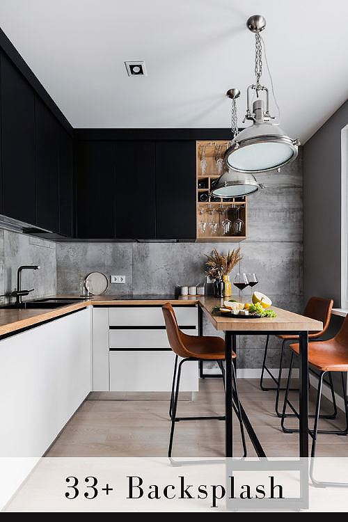 Dark Gray Kitchen Backsplash