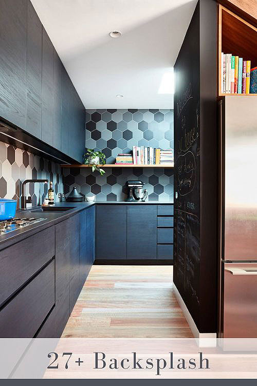 Kitchen with Two Different Backsplashes