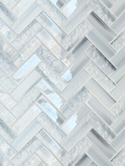 Blue Glass Large Herringbone Mosaic Backsplash Tile BA5507 13