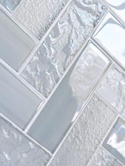 Blue Glass Large Herringbone Mosaic Backsplash Tile BA5507 2