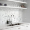 White Kitchen Bar White Glass Picket Mosaic Backsplash Tile BA5504