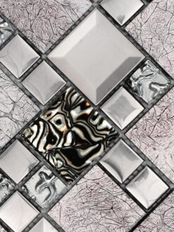 Glass Metal Brown Shell Glass Backsplash Tile BA62013 2