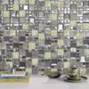 Glass Metal Green Shell Glass Backsplash Tile BA62012