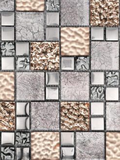 Glass Metal Rose Gold Shell Glass Backsplash Tile BA62015 3