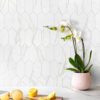 Glass Calacatta Gold Marble Look Mosaic Backsplash Tile BA6702