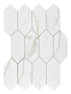Glass Calacatta Gold Marble Look Mosaic Backsplash Tile BA6702 2
