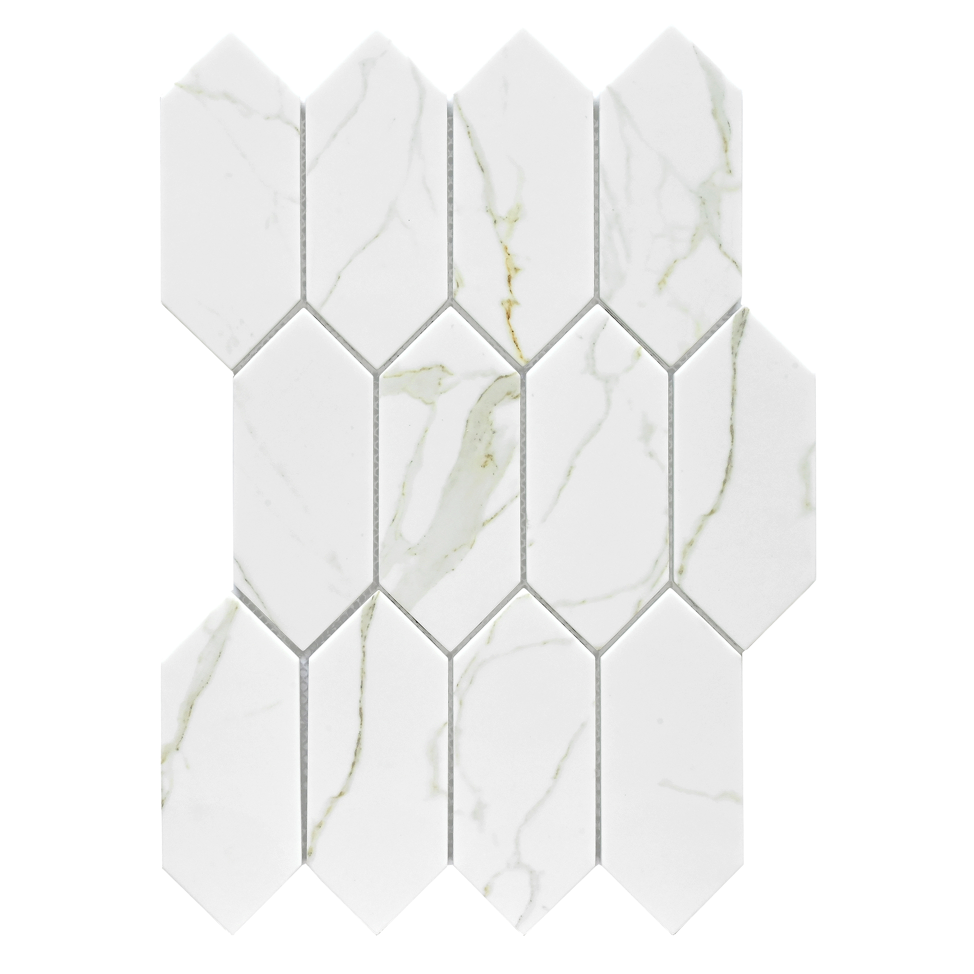 Glass Calacatta Gold Marble Look Mosaic Backsplash Tile BA6702 7