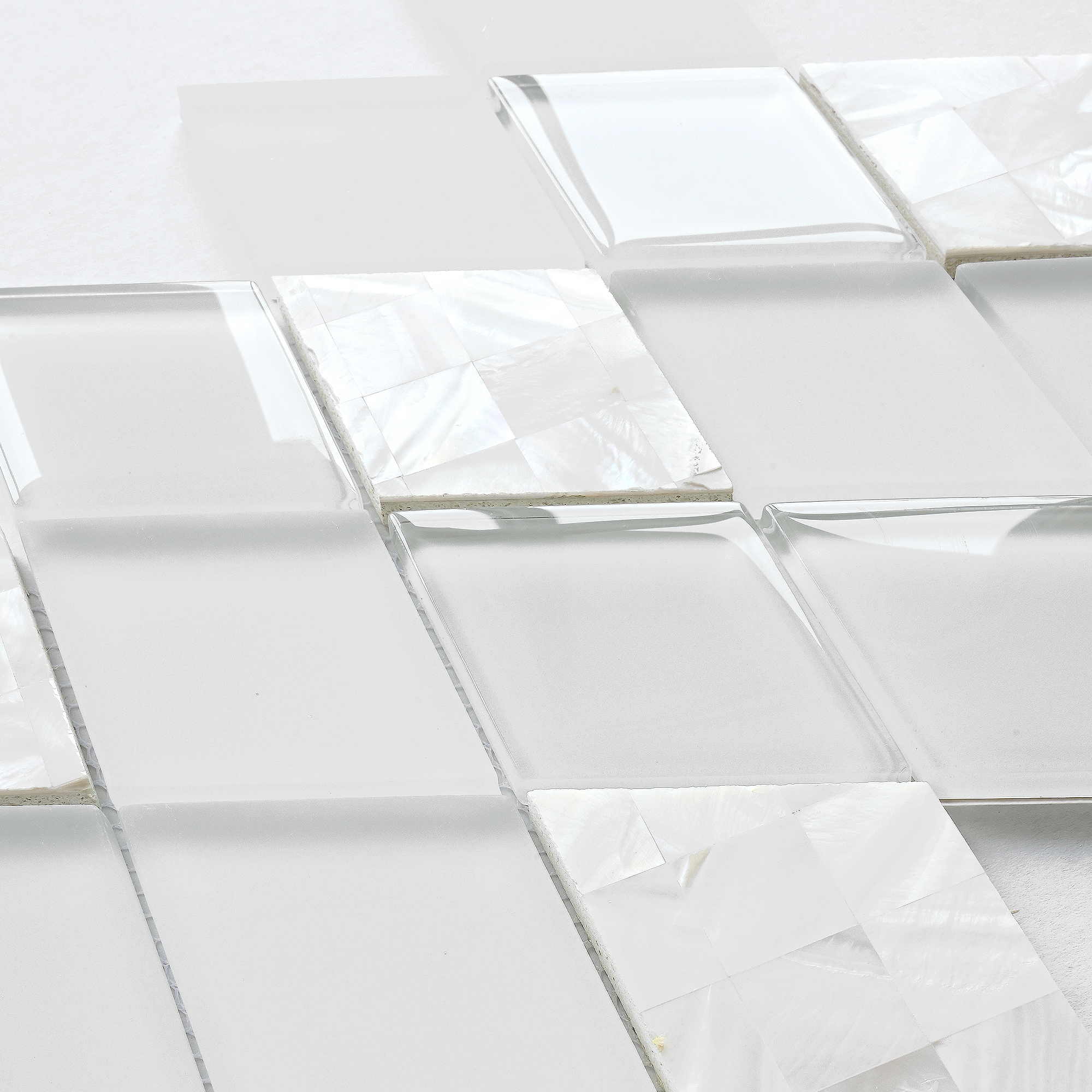 White Glass Shell Diamond Mosaic Backsplash Tile BA6706 9