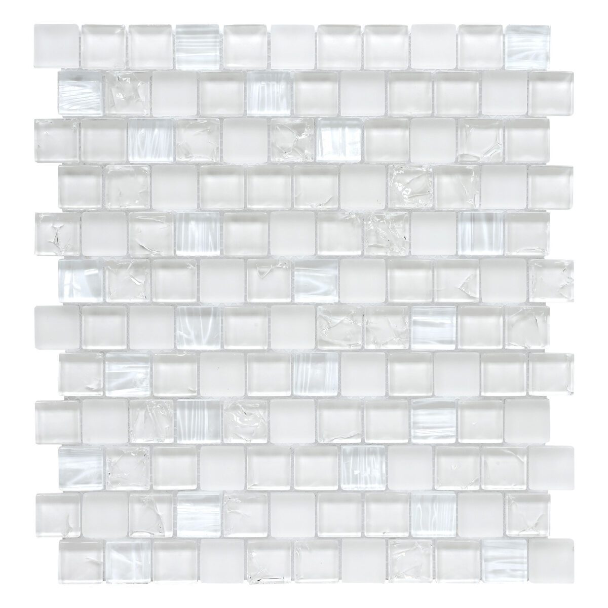 White Shell and Crackle Glass Mosaic Backsplash Tile BA6705 1
