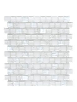 White Shell and Crackle Glass Mosaic Backsplash Tile BA6705 2