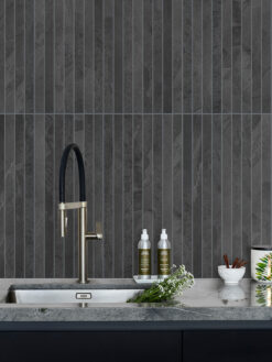 Countertop with Black Modern Backsplash Tile BA1081