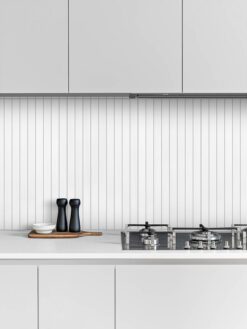 Gray Cabinet Modern Long Marble Pure White Backsplash Mosaic Tile BA1078