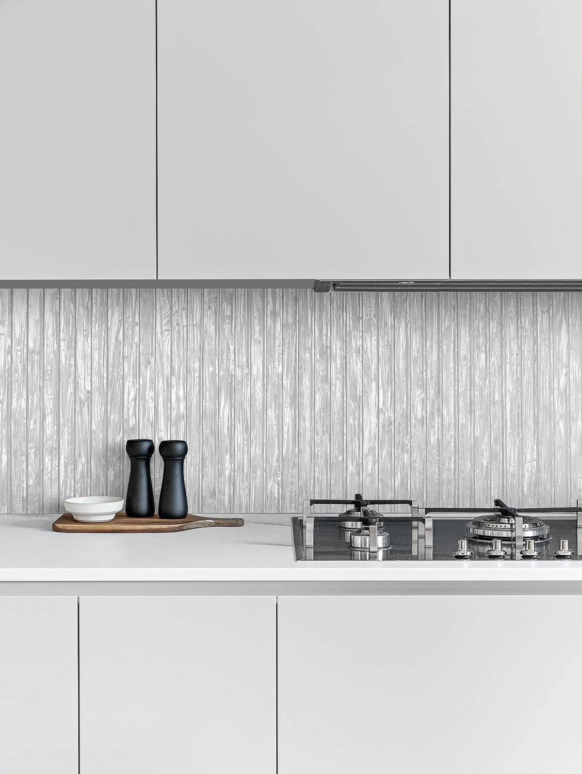 Gray Cabinet Shell Glass Backsplash Tile BA8023