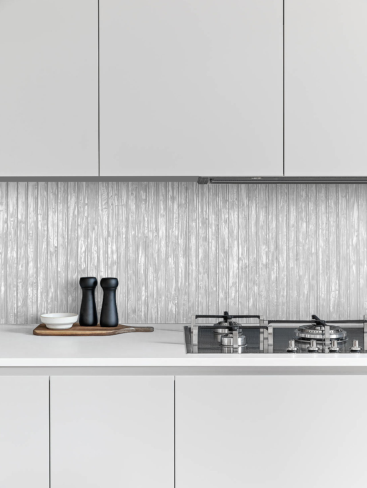 Gray Cabinet Shell Glass Backsplash Tile BA8023