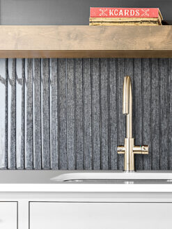 Gray Countertop Shimmery Black Glass Modern Backsplash Tile BA8021