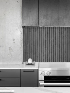 Gray Kitchen with Black Modern Backsplash Tile BA1081