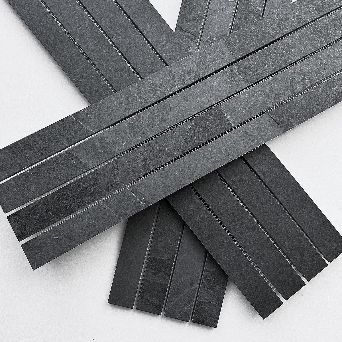 Long Black Slate Modern Kitchen Backsplash Tile BA1081 6