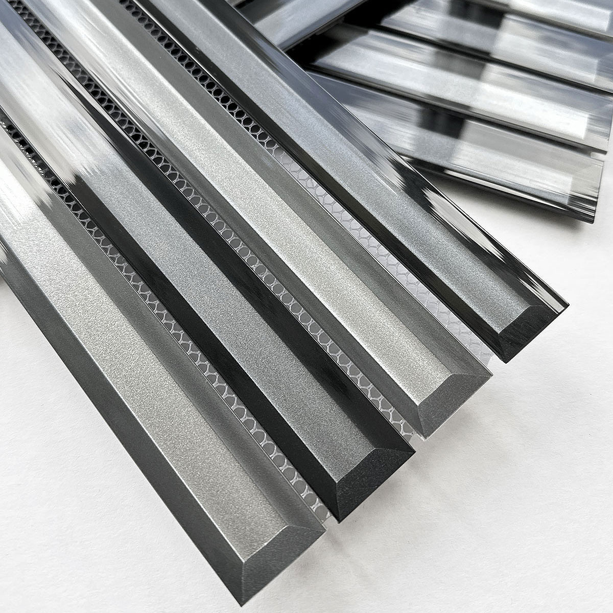 Modern Gray and Black Beveled Metallic Glass Backsplash Tile BA8020 13