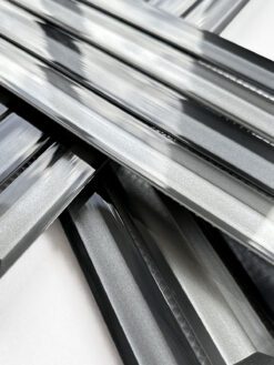 Modern Gray and Black Beveled Metallic Glass Backsplash Tile BA8020 5