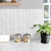 Modern Long Marble Carrara Gray Backsplash Mosaic Tile BA1077