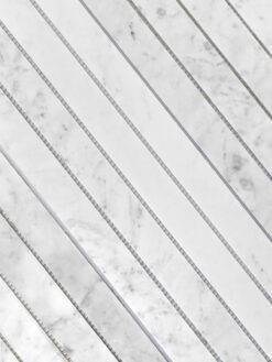 Modern Long Marble Carrara Gray Backsplash Mosaic Tile BA1077 3