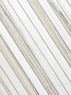 Modern Long Marble Rosewood Gray Backsplash Mosaic Tile BA1080 4