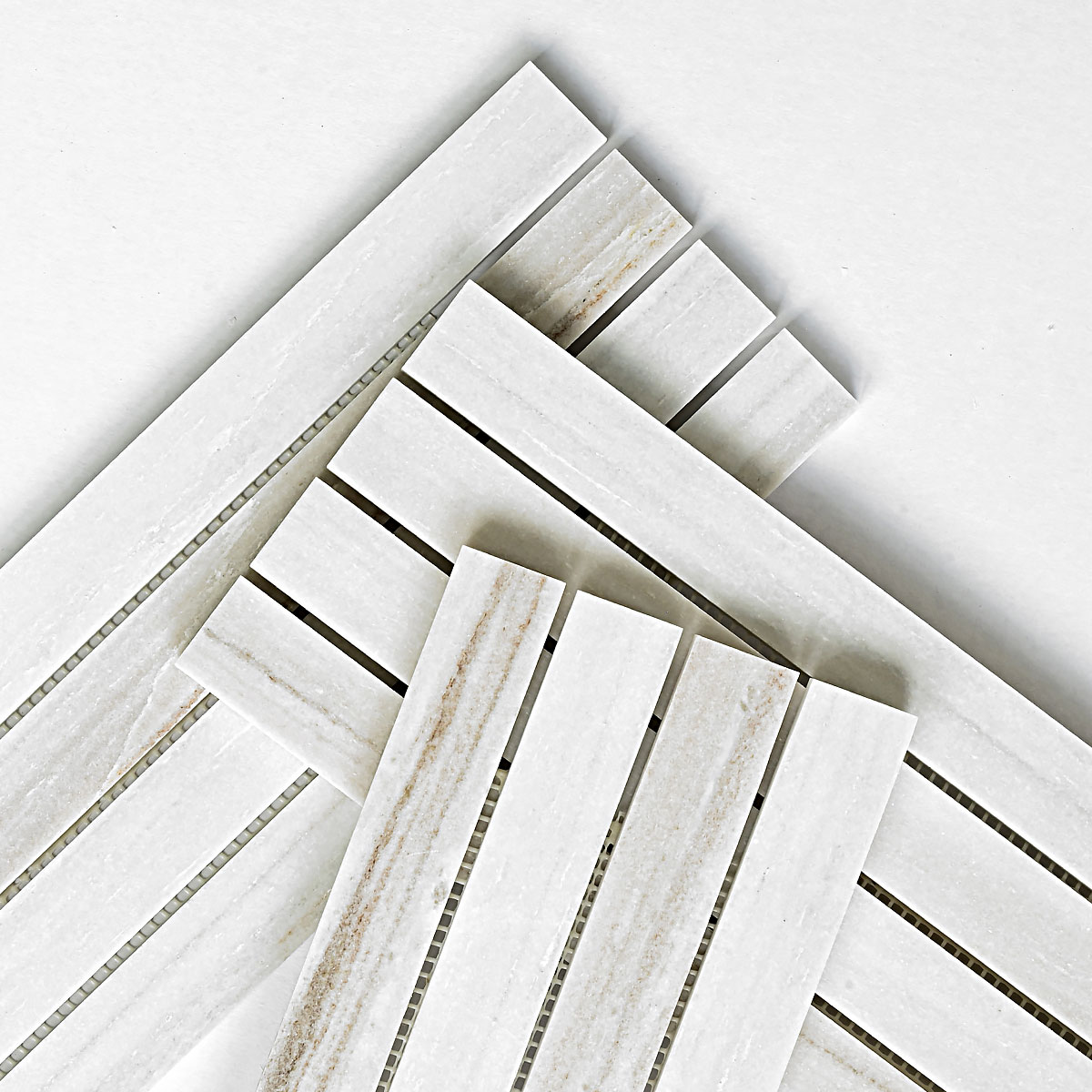 Modern Long Marble Rosewood Gray Backsplash Mosaic Tile BA1080 7