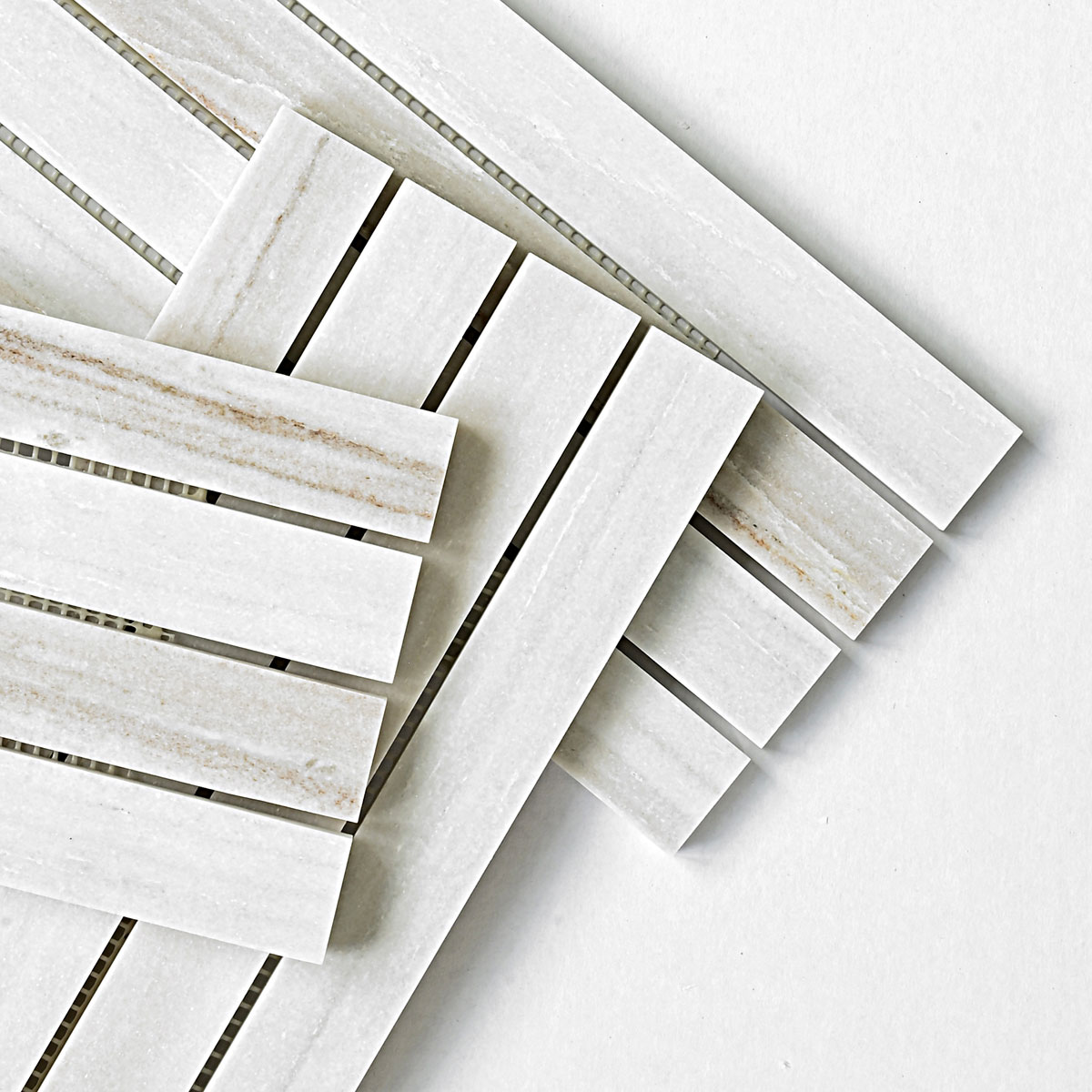 Modern Long Marble Rosewood Gray Backsplash Mosaic Tile BA1080 8