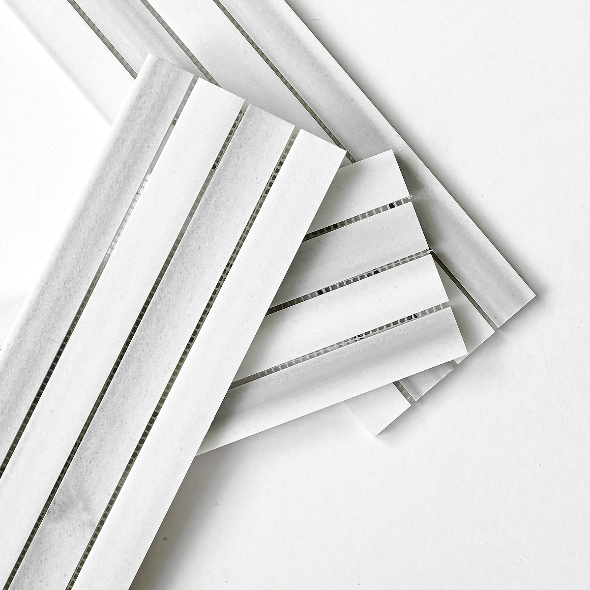 Modern Long Marble White Gray Backsplash Mosaic Tile BA1079 7